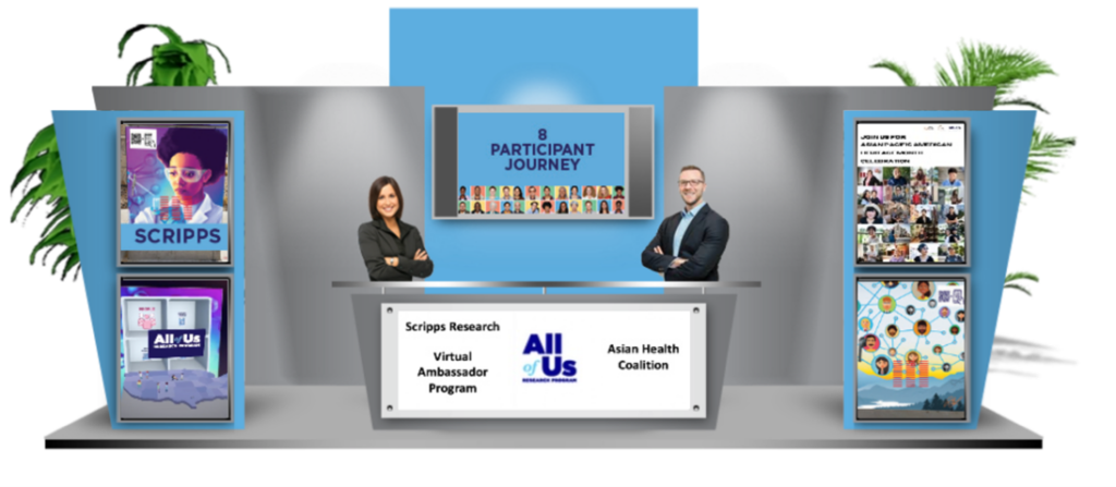Virtual exhibit booths at All of Us Spring Engagement Meeting helped connect clients and partners