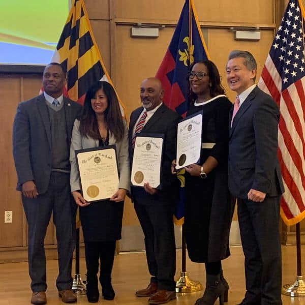 Mercedita Roxas-Murray of Montage Marketing Group receives a Governor's Citation for economic and community service contributions within the state of Maryland.