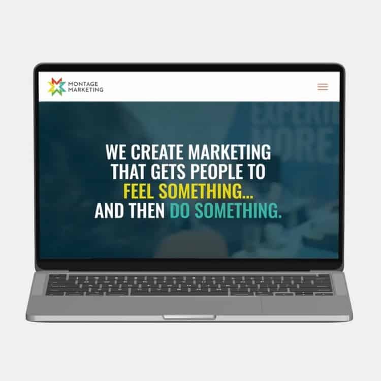 Montage Marketing's new website appears on a laptop screen